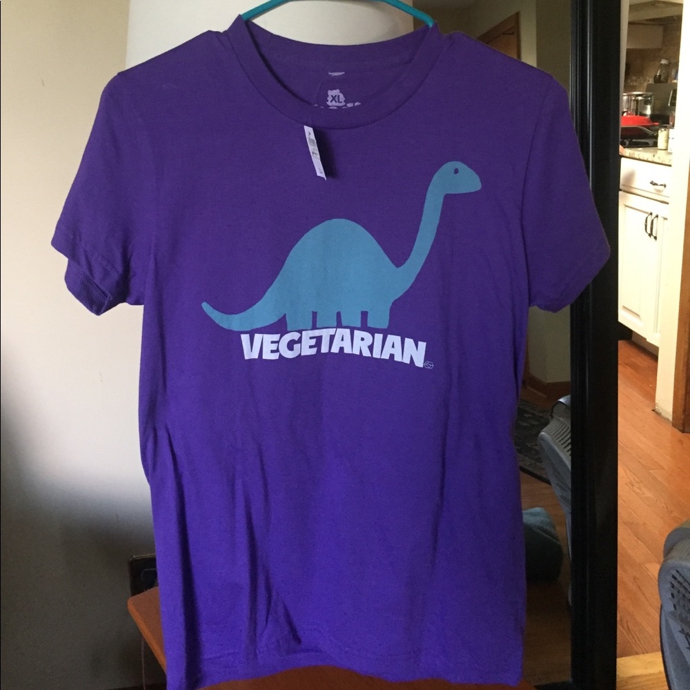 Purple Dinosour Vegetarian tee